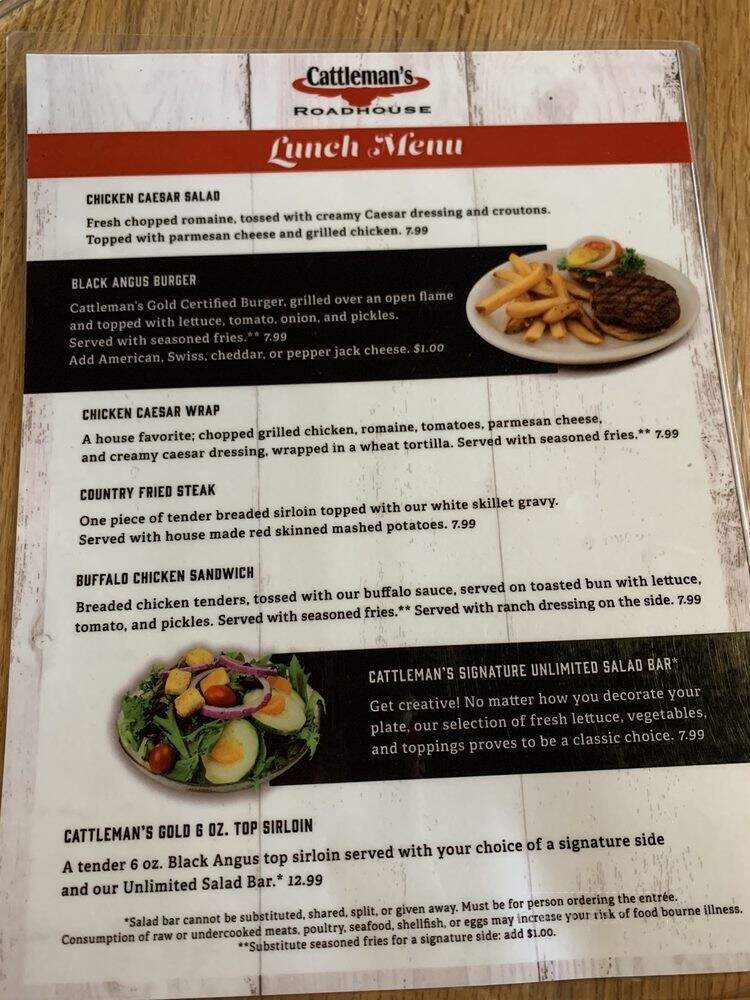Cattleman's Roadhouse - La Grange, KY menu_pic