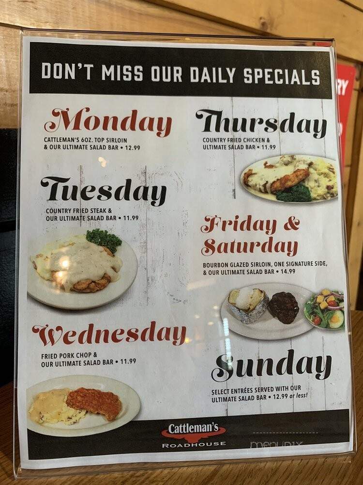 Cattleman's Roadhouse - La Grange, KY menu_pic