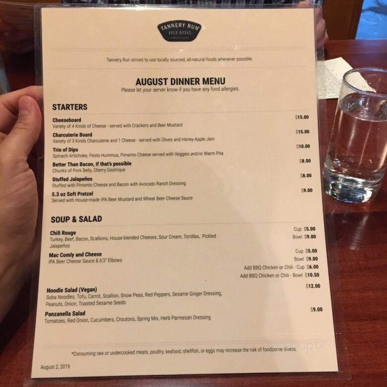 Tannery Run Brew Works - Ambler, PA menu_pic