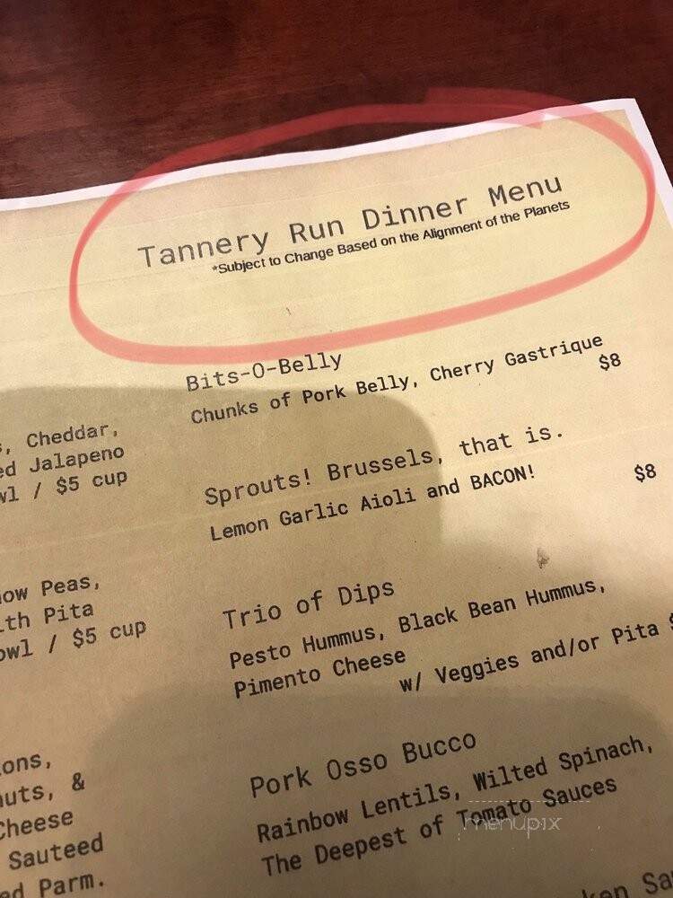 Tannery Run Brew Works - Ambler, PA menu_pic