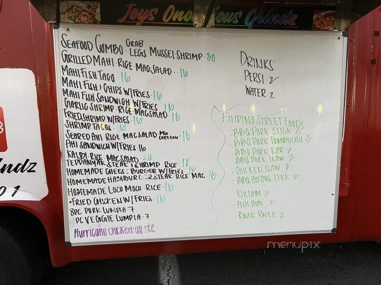 Joy's Onolicious Grindz - Lahaina, HI menu_pic