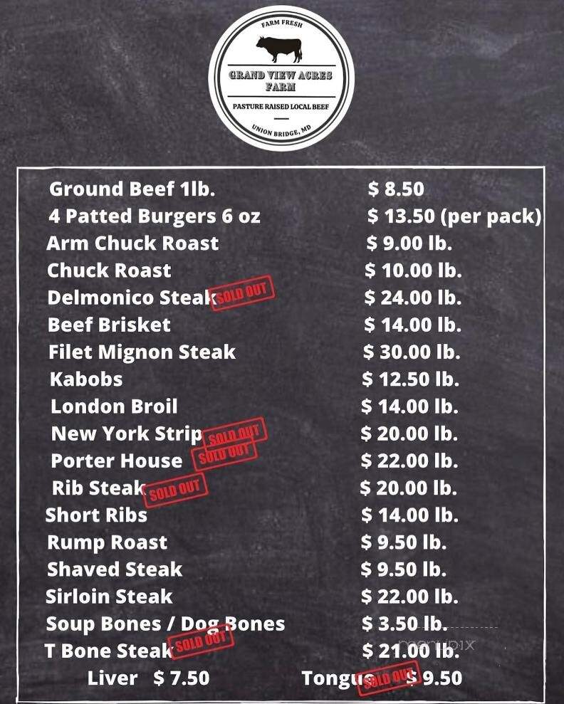 Happy Cow Creamery - Union Bridge, MD menu_pic