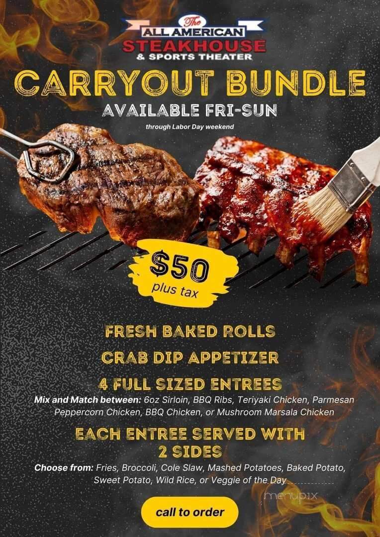 The All american Steakhouse & Sports Theather - Aberdeen, MD menu_pic