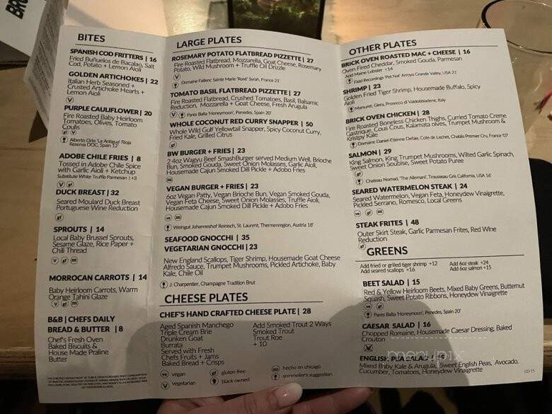 Bronzeville Winery - Chicago, IL menu_pic