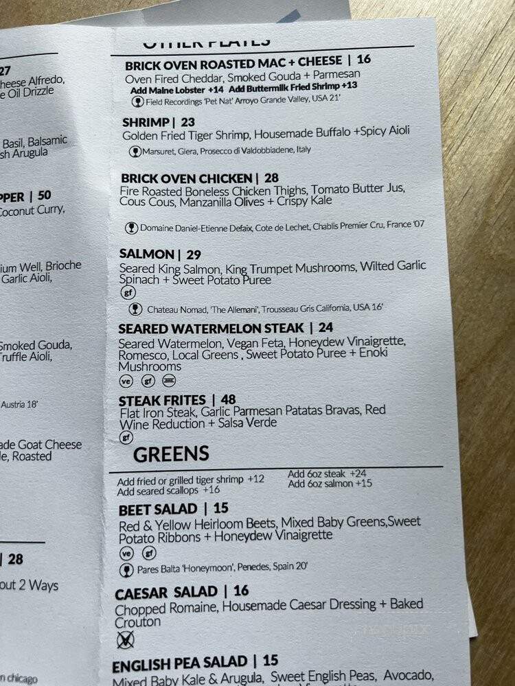 Bronzeville Winery - Chicago, IL menu_pic