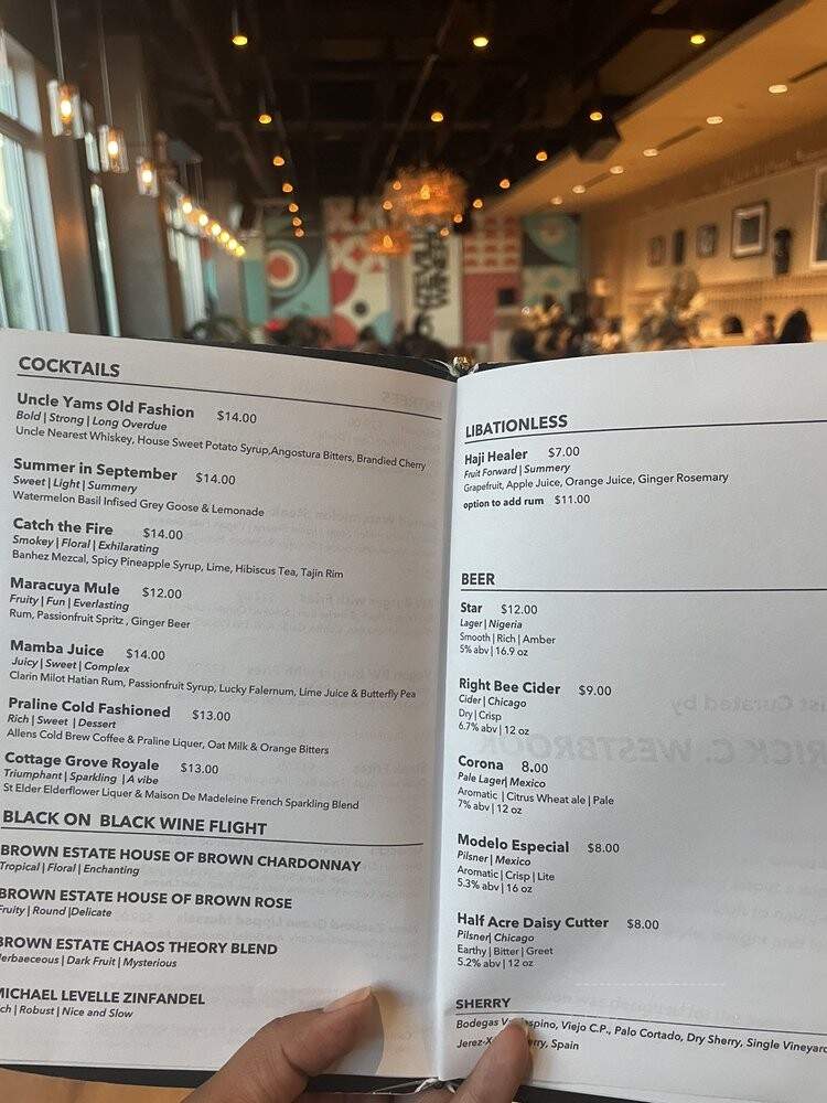 Bronzeville Winery - Chicago, IL menu_pic
