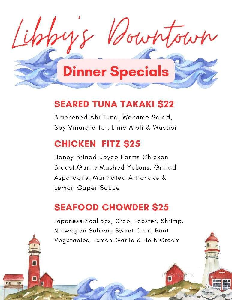 Libby's Downtown - Cheboygan, MI menu_pic