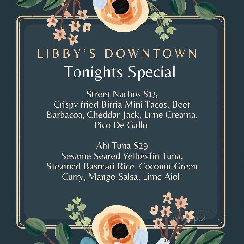 Libby's Downtown - Cheboygan, MI menu_pic