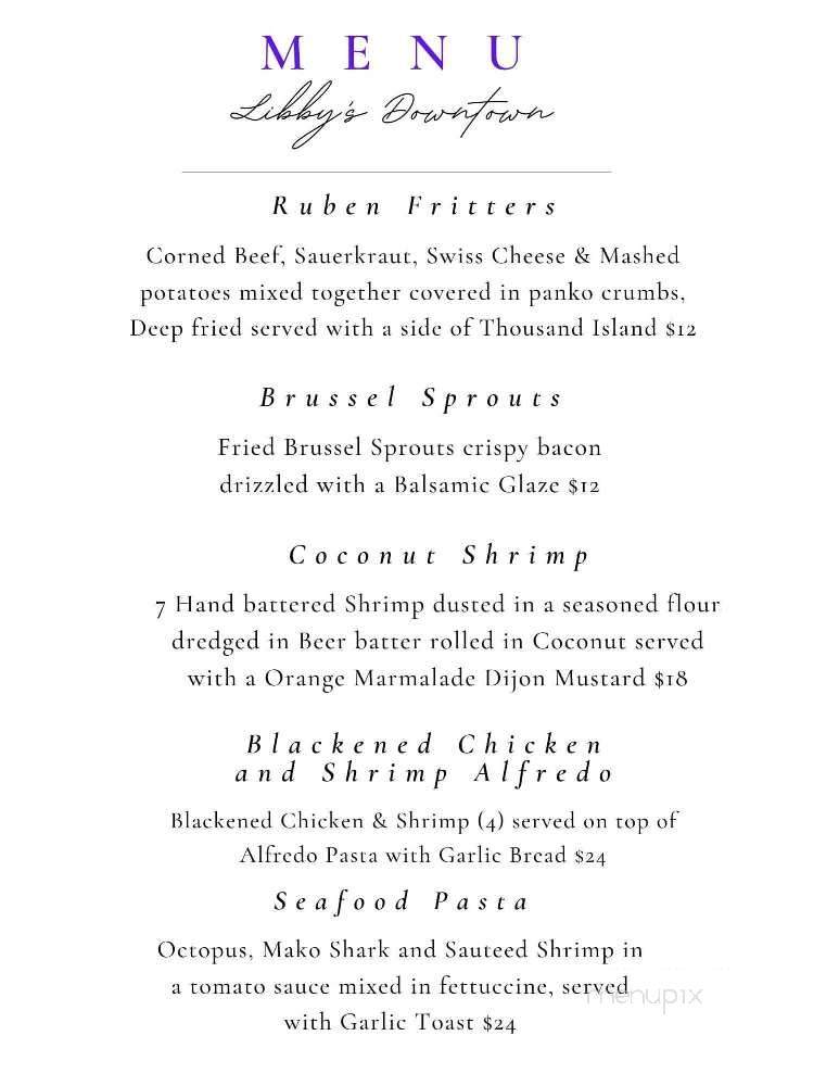 Libby's Downtown - Cheboygan, MI menu_pic