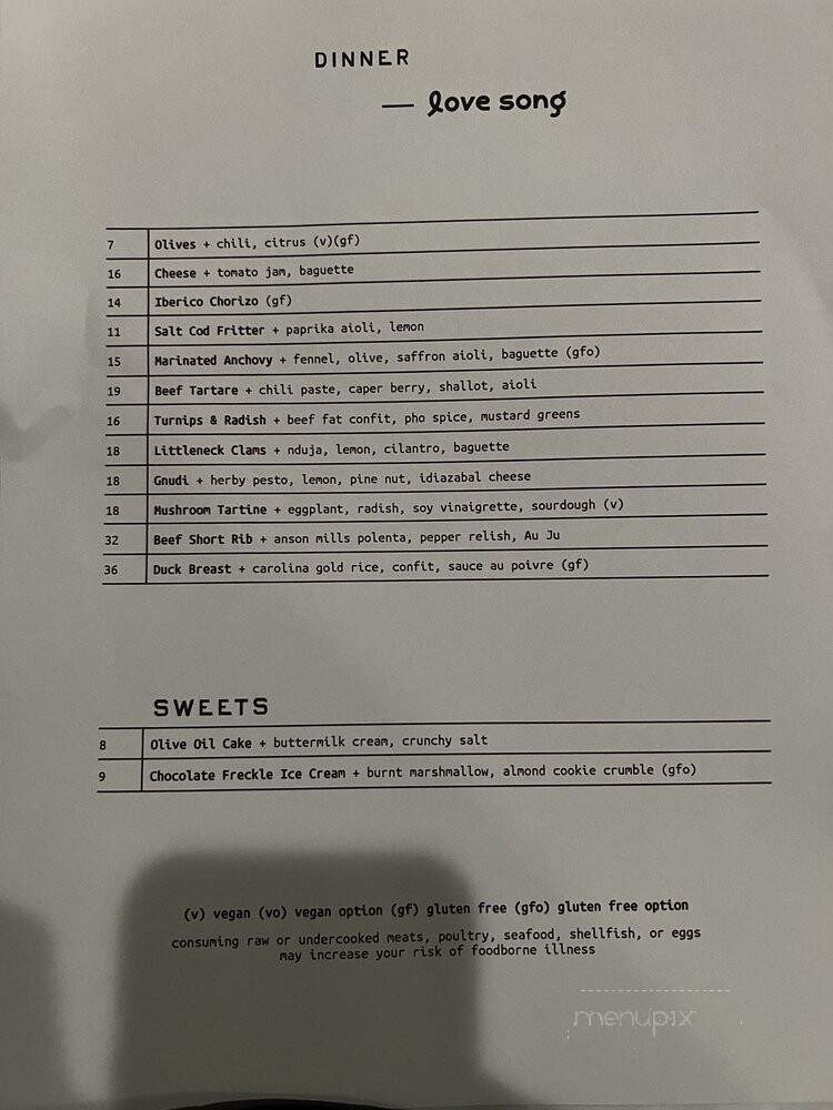 Love Song - Virginia Beach, VA menu_pic