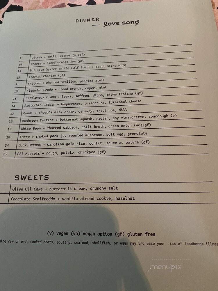 Love Song - Virginia Beach, VA menu_pic