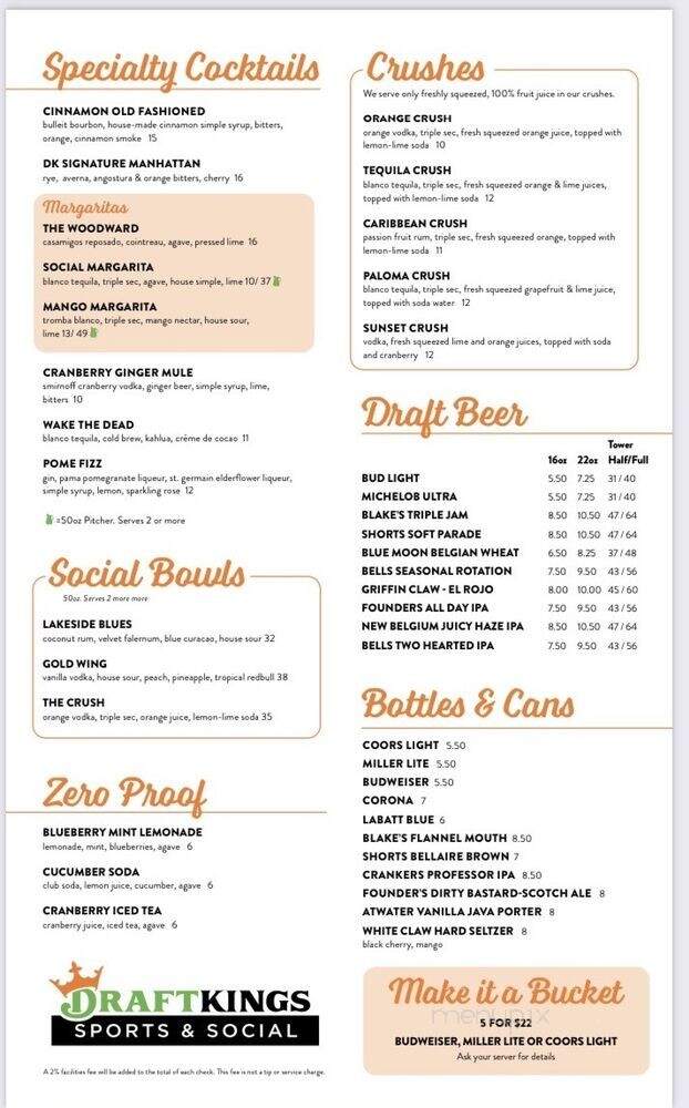 DraftKings Sports & Social - Troy, MI menu_pic