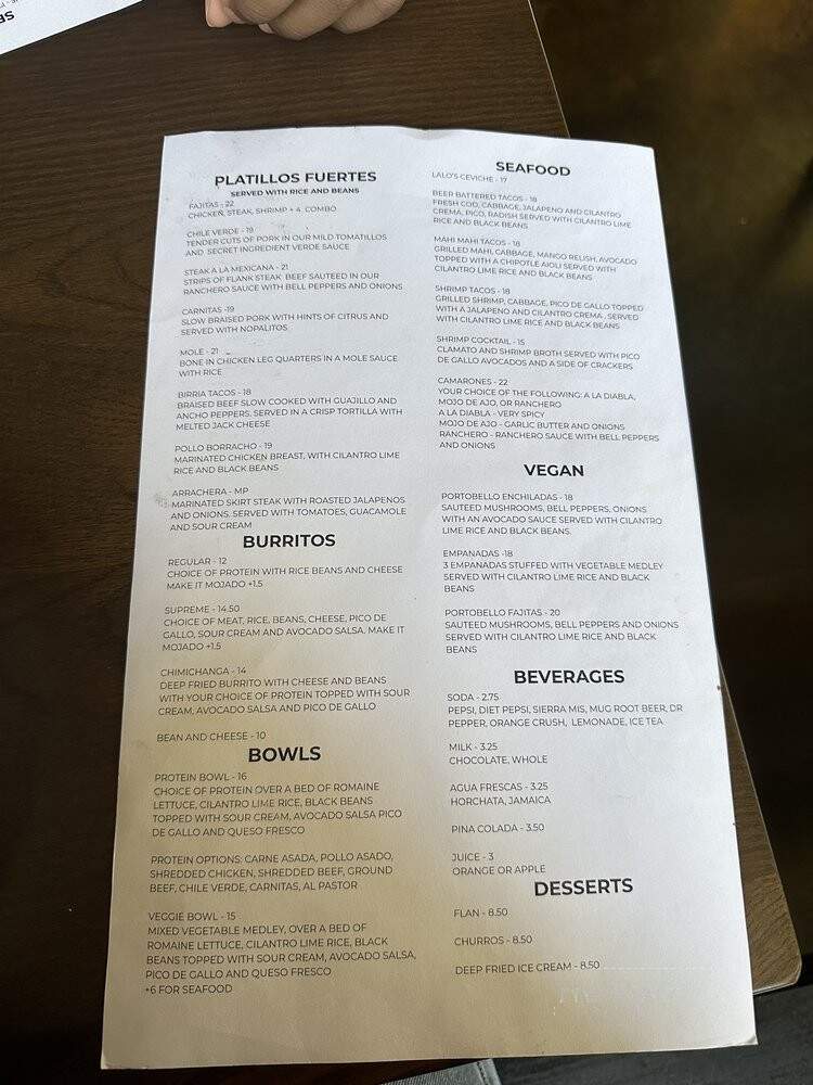 Mexico Lindo - Roseville, CA menu_pic