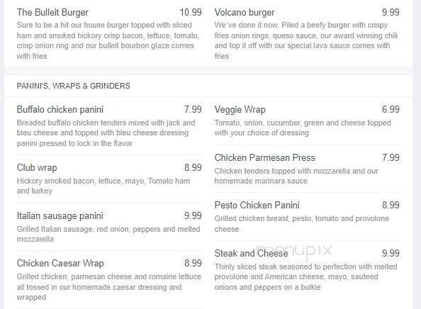 Time Out Sports Bar and Grille - Claremont, NH menu_pic