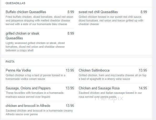 Time Out Sports Bar and Grille - Claremont, NH menu_pic