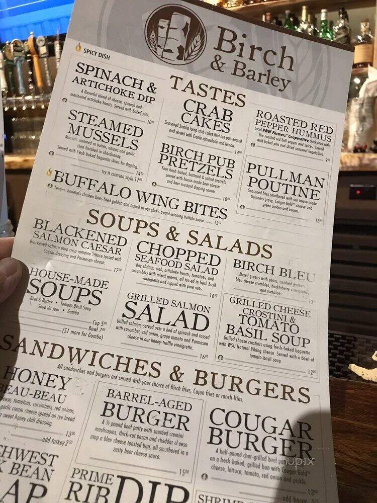 Birch & Barley - Pullman, WA menu_pic
