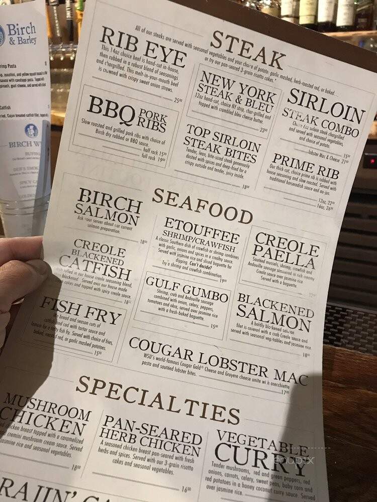 Birch & Barley - Pullman, WA menu_pic