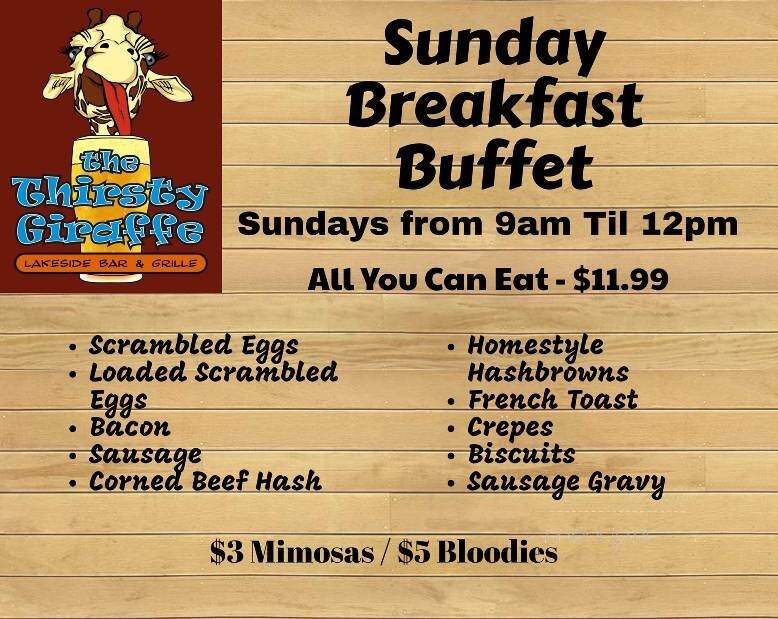 The Thirsty Giraffe - Tomahawk, WI menu_pic