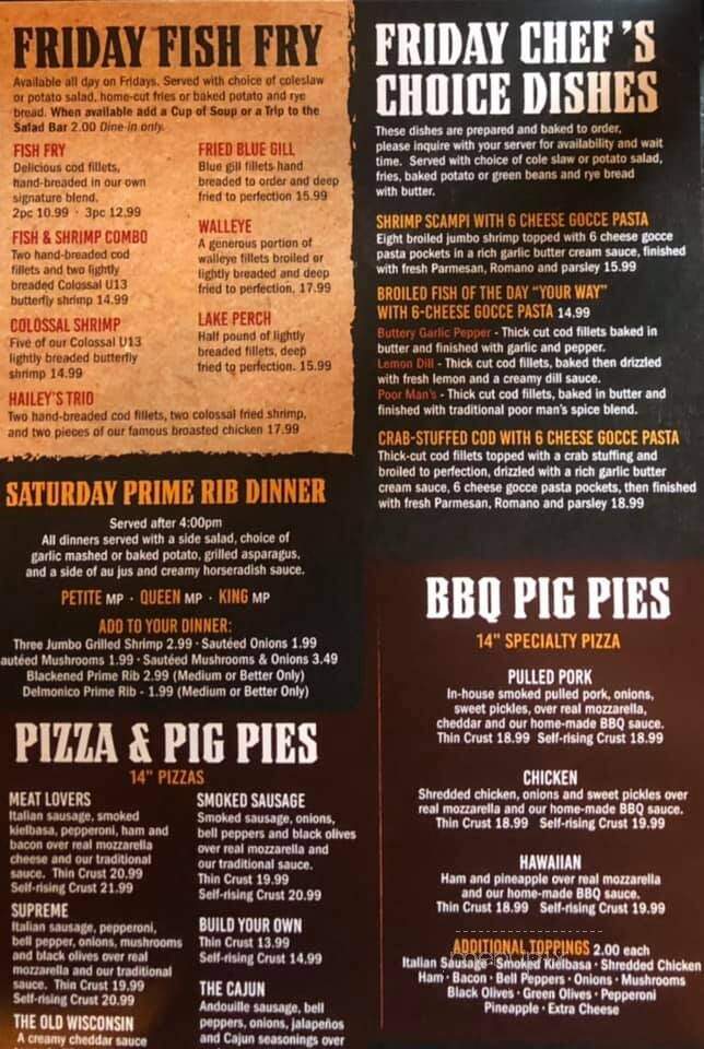 The Thirsty Giraffe - Tomahawk, WI menu_pic