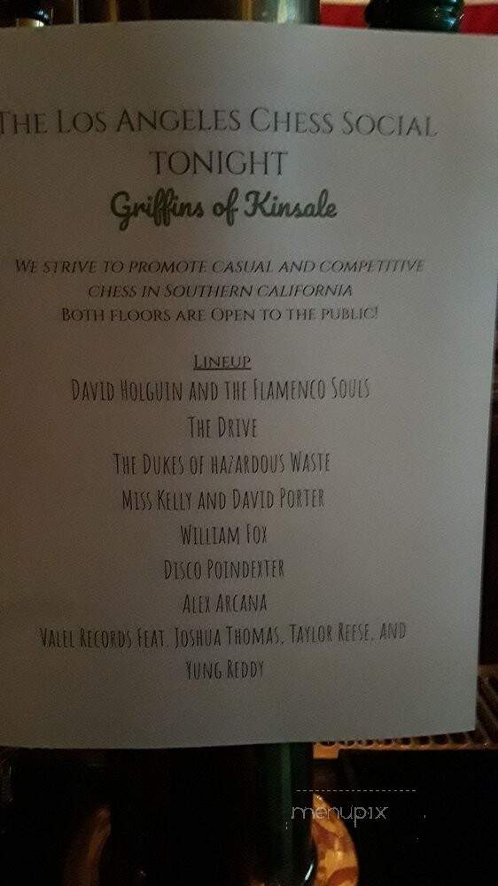 Griffins of Kinsale - South Pasadena, CA menu_pic
