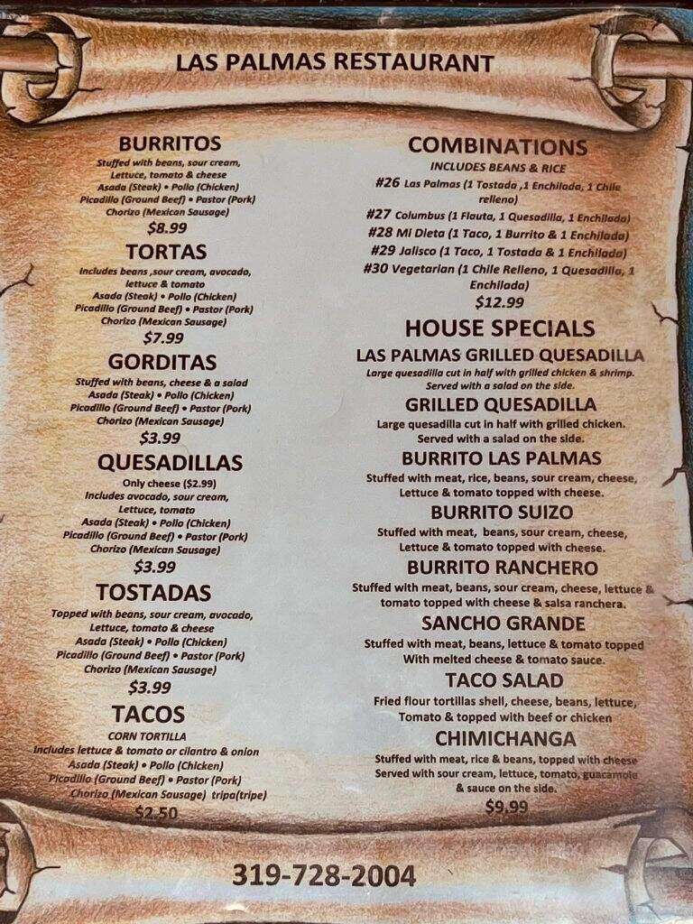 Las Palmas - Columbus Junction, IA menu_pic