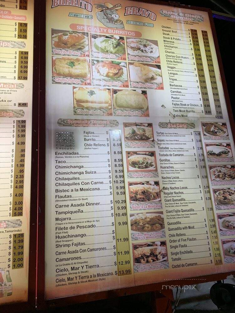 Burrito Bravo - Rockford, IL menu_pic