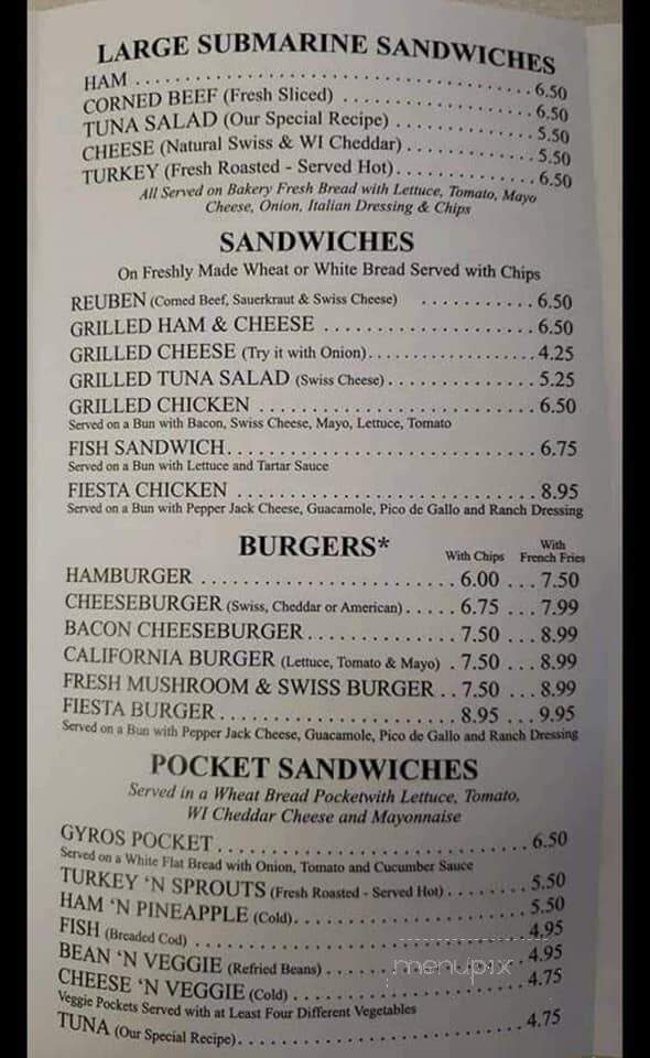 Sam Hicks Drive In - Spooner, WI menu_pic