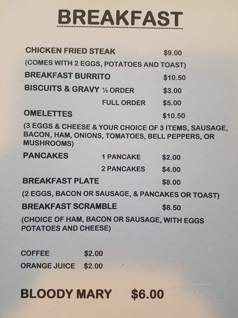 Round Butte Inn - Culver, OR menu_pic