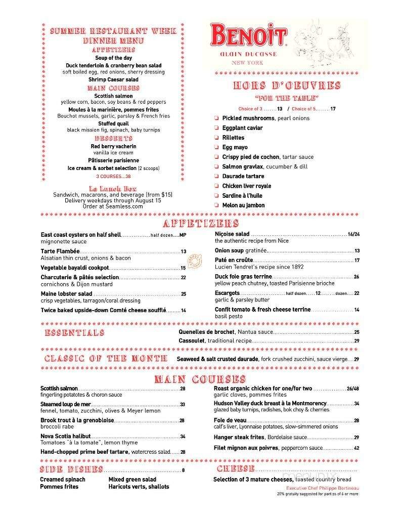 Benoit - New York, NY menu_pic