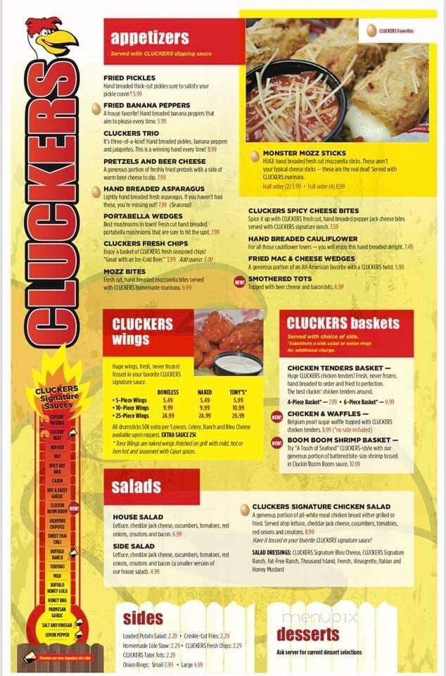 Cluckers - Jeffersonville, IN menu_pic