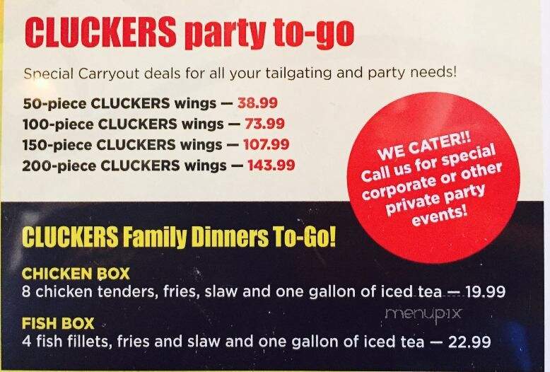 Cluckers - Jeffersonville, IN menu_pic