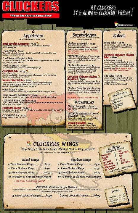 Cluckers - Jeffersonville, IN menu_pic