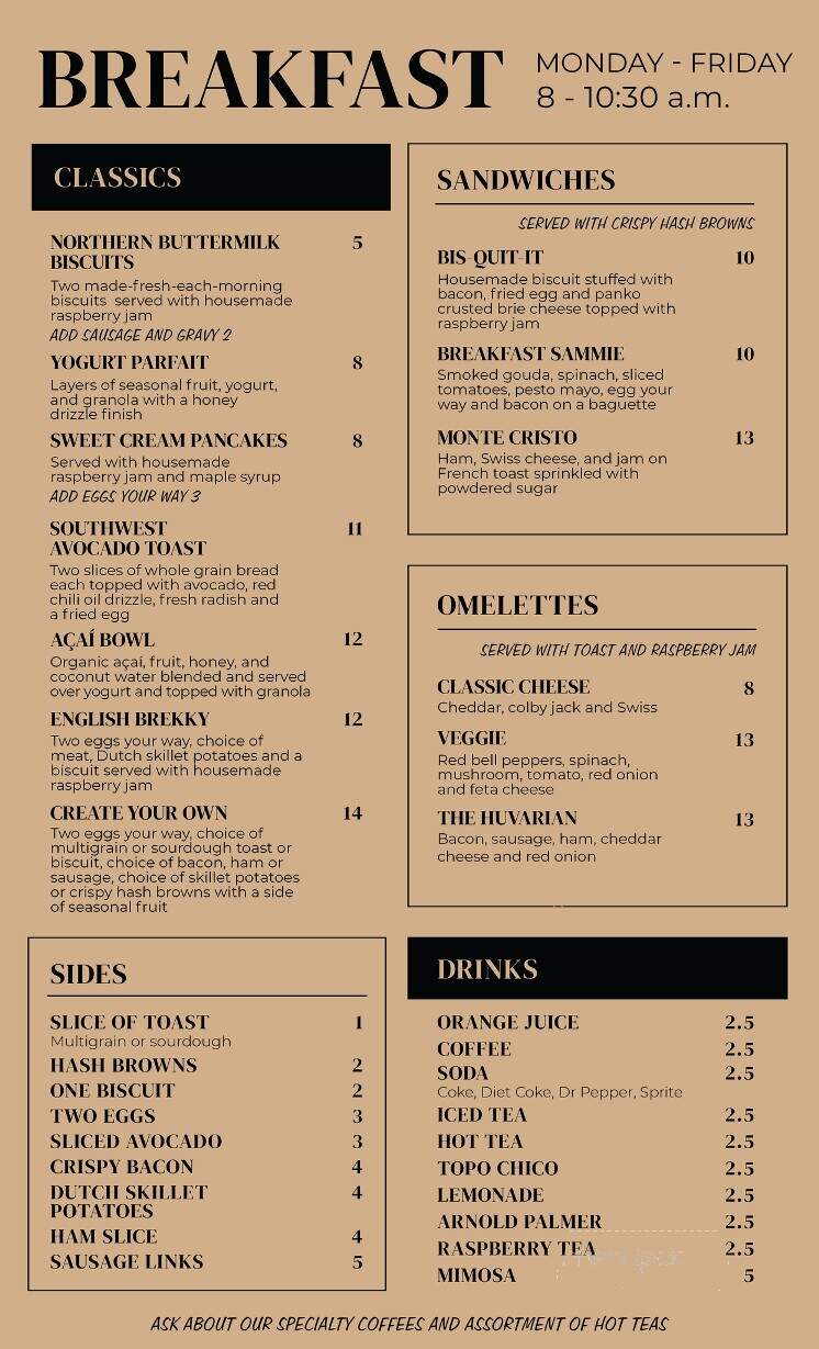 Huvar's Artisan Market - Victoria, TX menu_pic