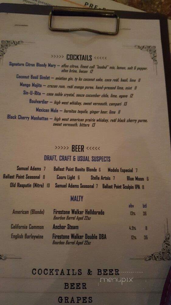Brewster's Barr Grill - Los Angeles, CA menu_pic