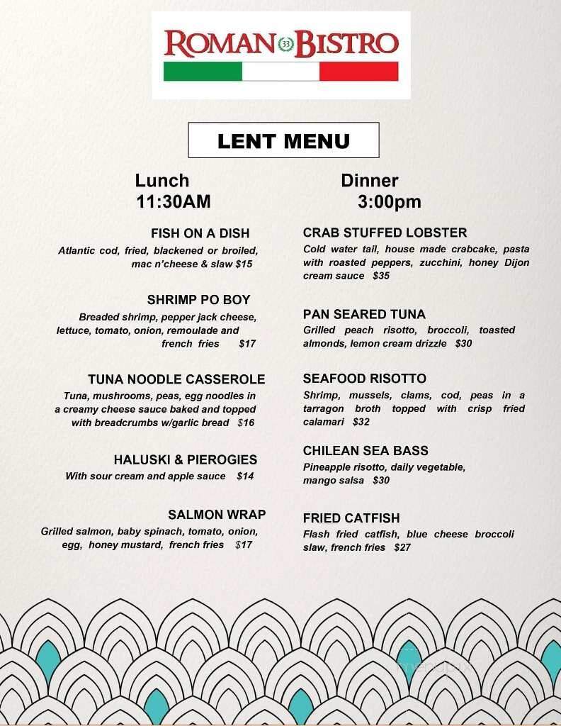 Roman Bistro - Pittsburgh, PA menu_pic