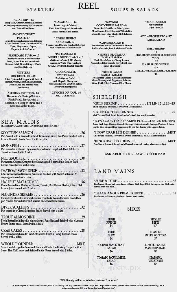 Reel Seafood Grill - Greensboro, NC menu_pic