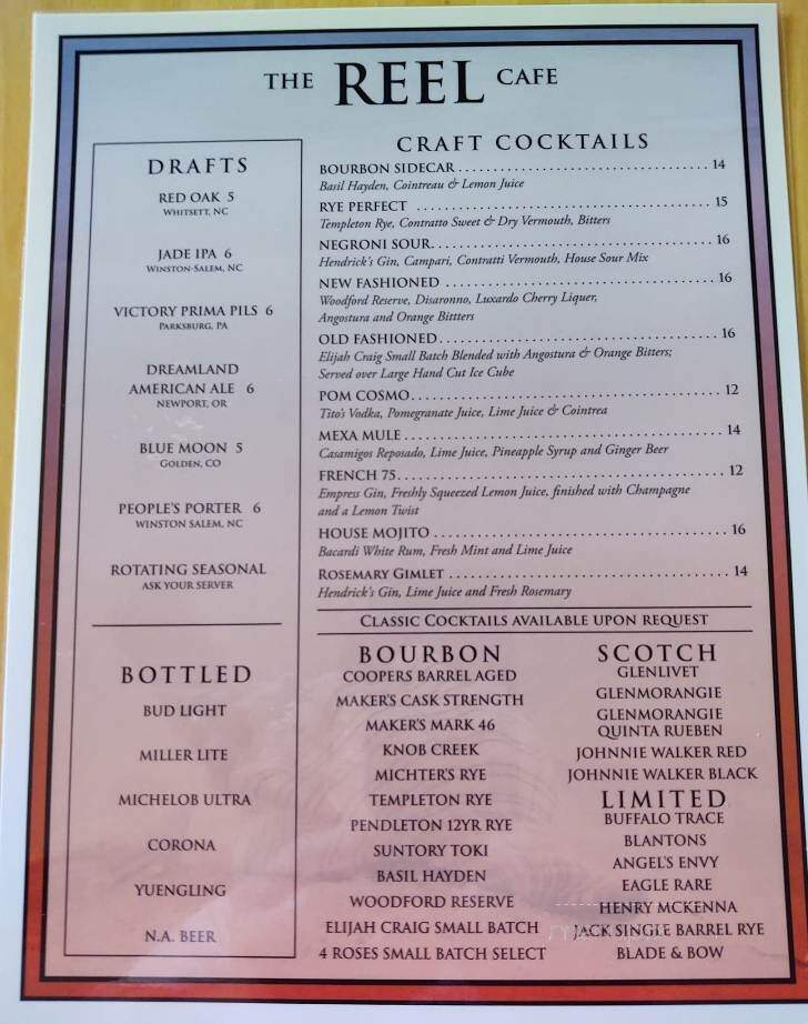 Reel Seafood Grill - Greensboro, NC menu_pic