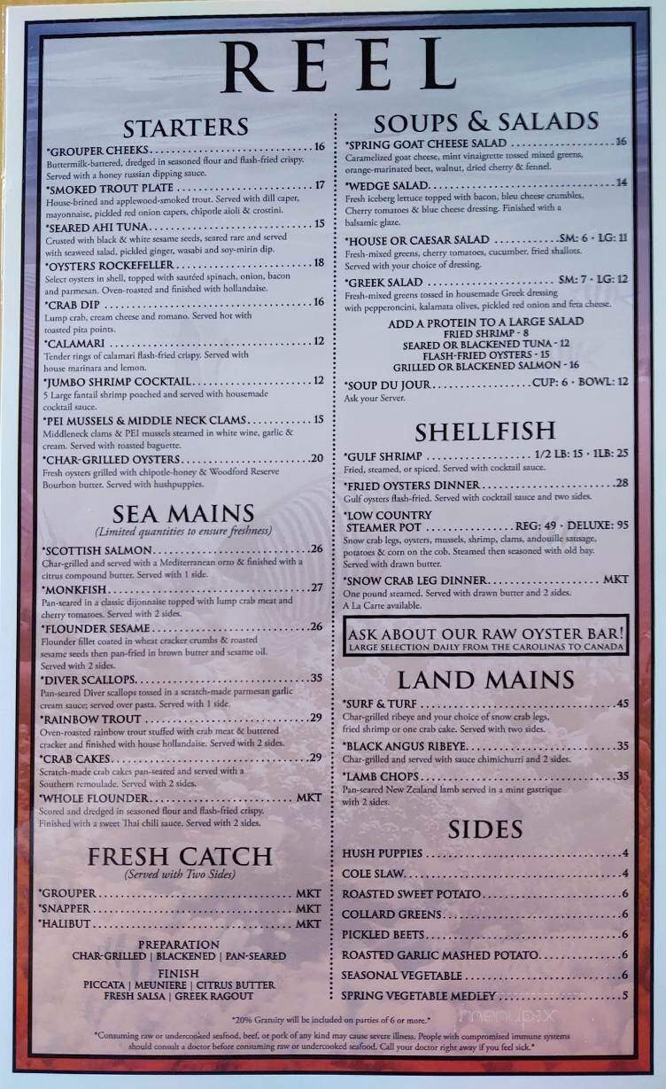 Reel Seafood Grill - Greensboro, NC menu_pic