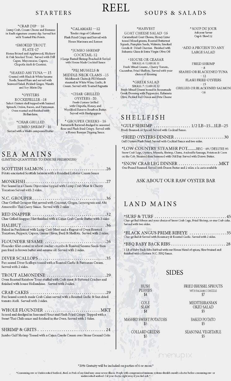 Reel Seafood Grill - Greensboro, NC menu_pic