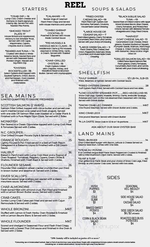 Reel Seafood Grill - Greensboro, NC menu_pic