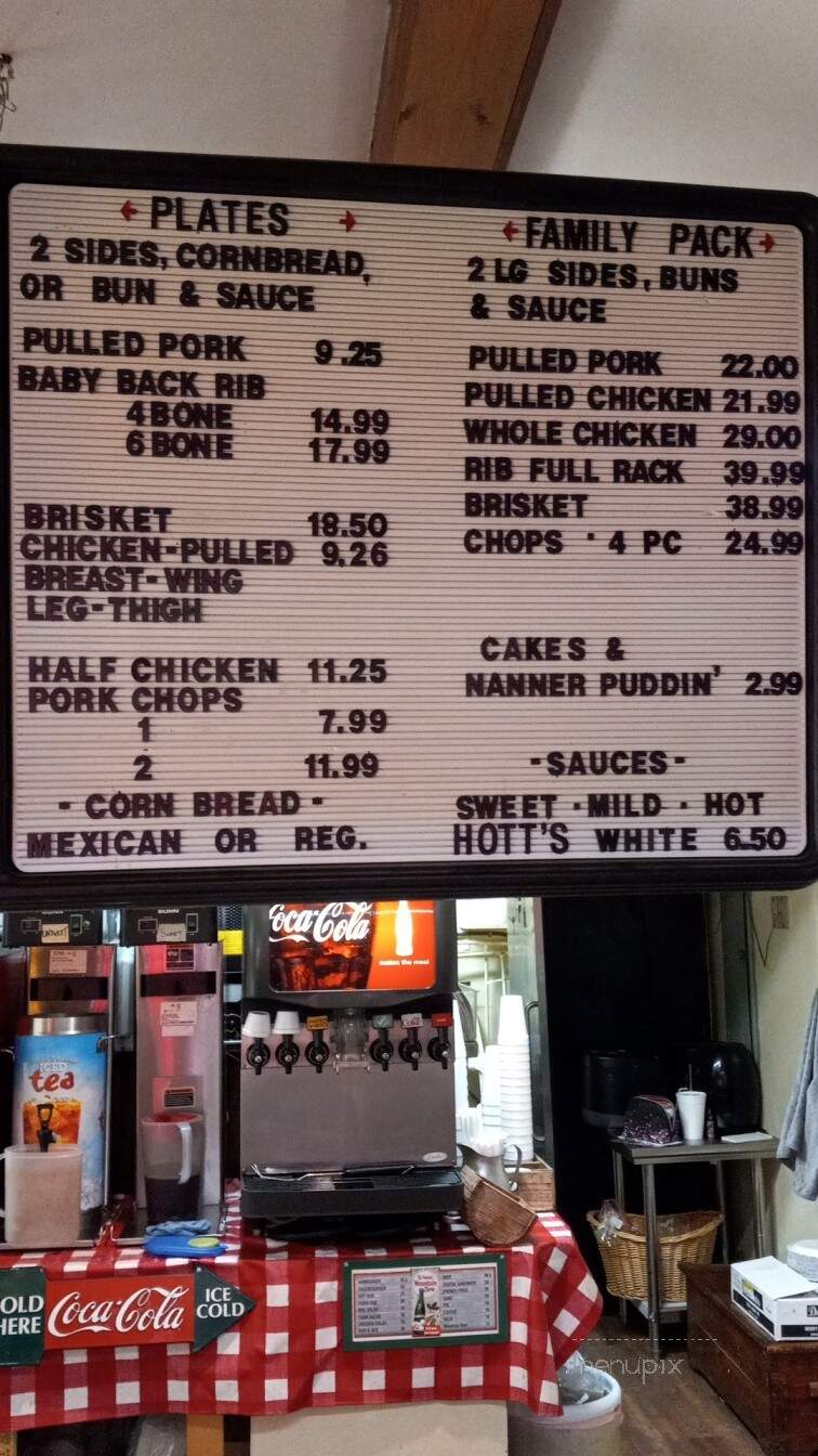 Hott's BBQ - Lobelville, TN menu_pic