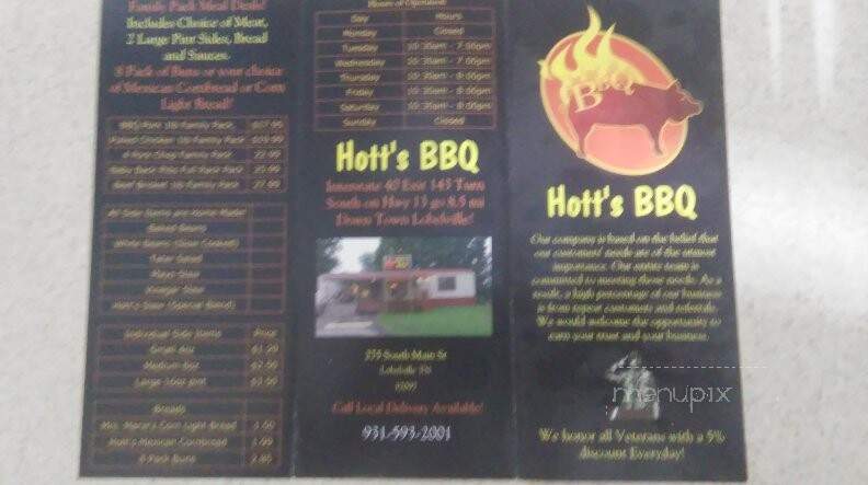 Hott's BBQ - Lobelville, TN menu_pic