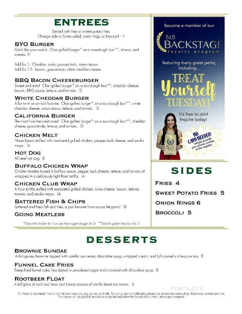 B & B Wylie 12 with Marquee Suites & Gs - Wylie, TX menu_pic