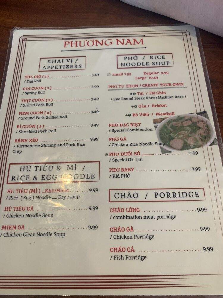 Phuong Nam Restaurant - Garland, TX menu_pic