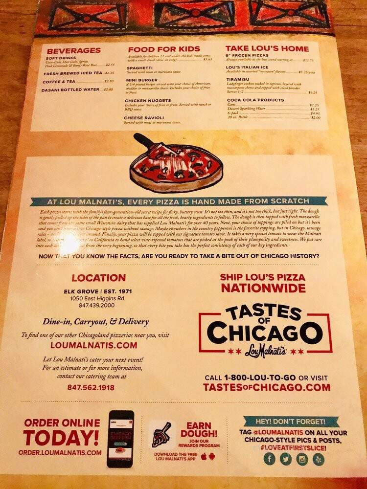 Lou Malnati's Pizzeria - Harwood Heights, IL menu_pic