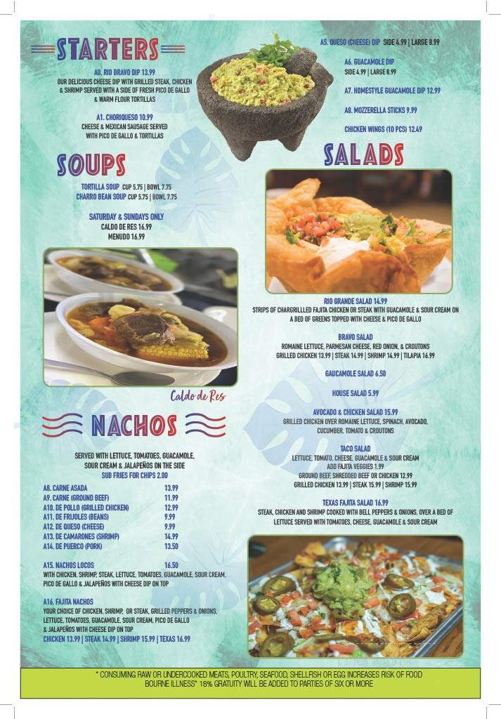 Rio Bravo - Pensacola, FL menu_pic