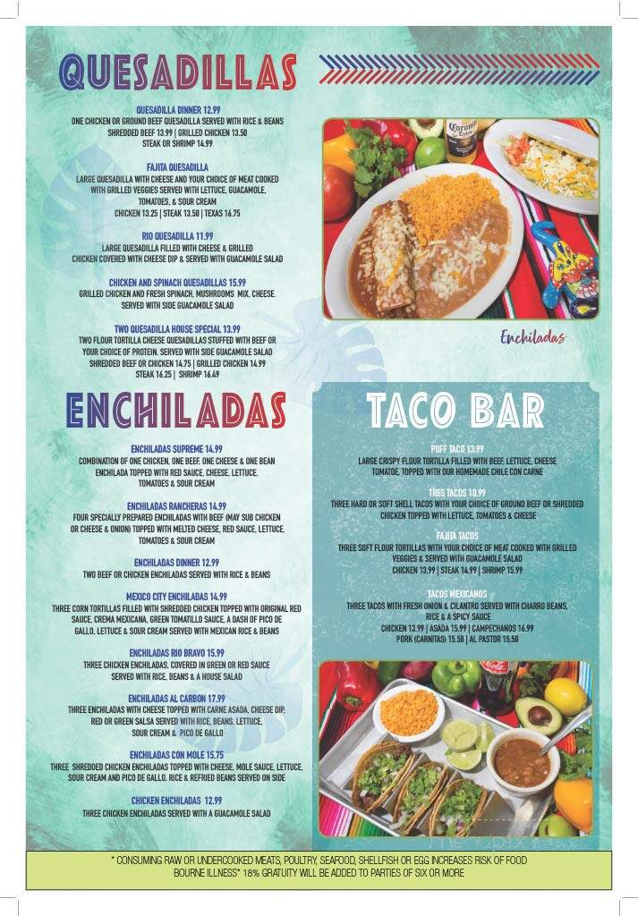 Rio Bravo - Pensacola, FL menu_pic