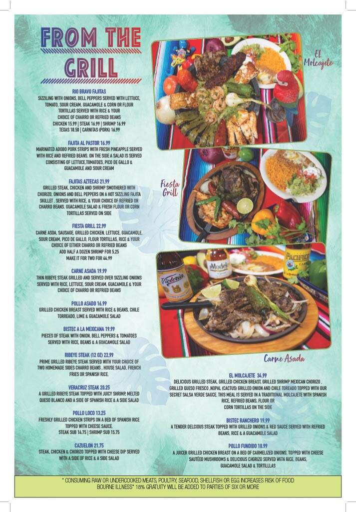 Rio Bravo - Pensacola, FL menu_pic