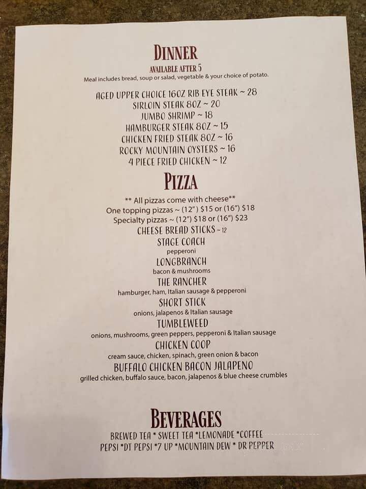 Long Branch Bar And Grill - Hawk Springs, WY menu_pic