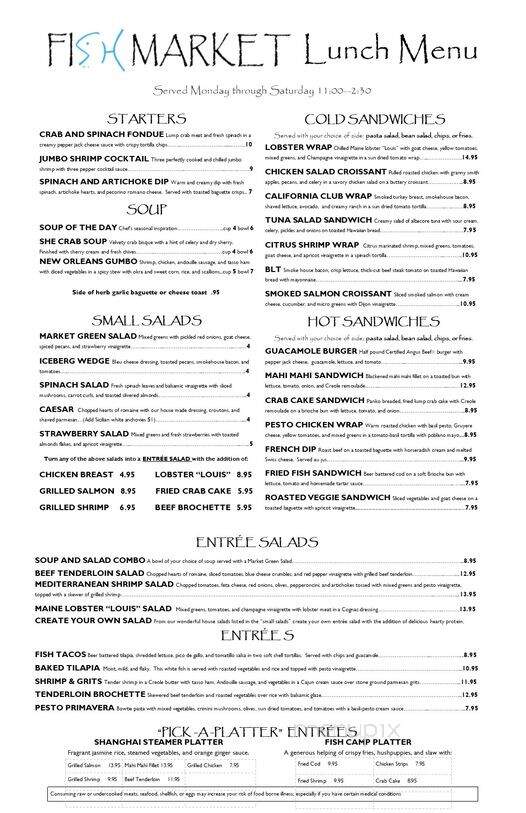 Fish Market Seafood Bar and Grill - Fort Mill, SC menu_pic